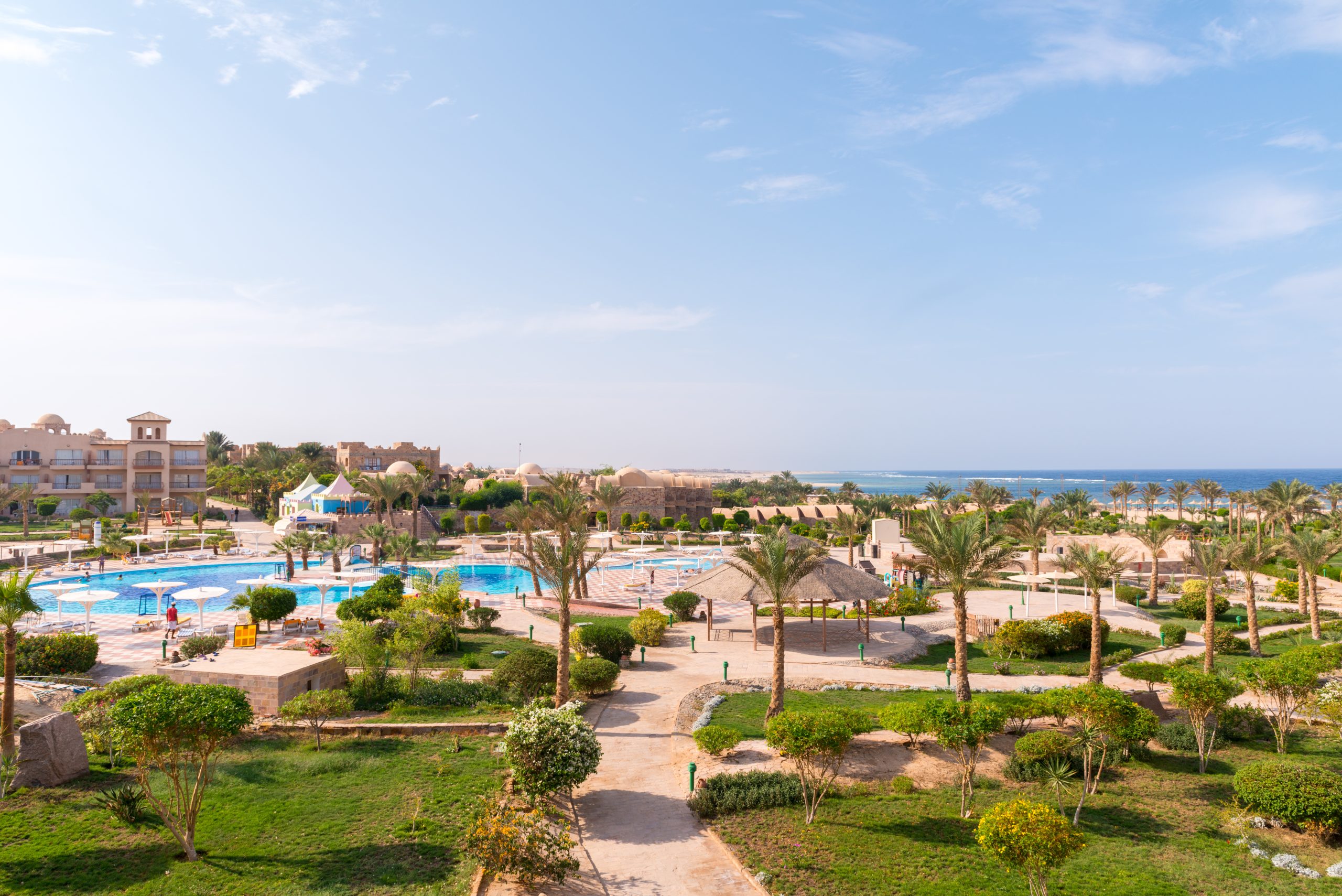 Egypt, Marsa Alam - October 12, 2012 - Pensee Royal Azur tourist resort pools