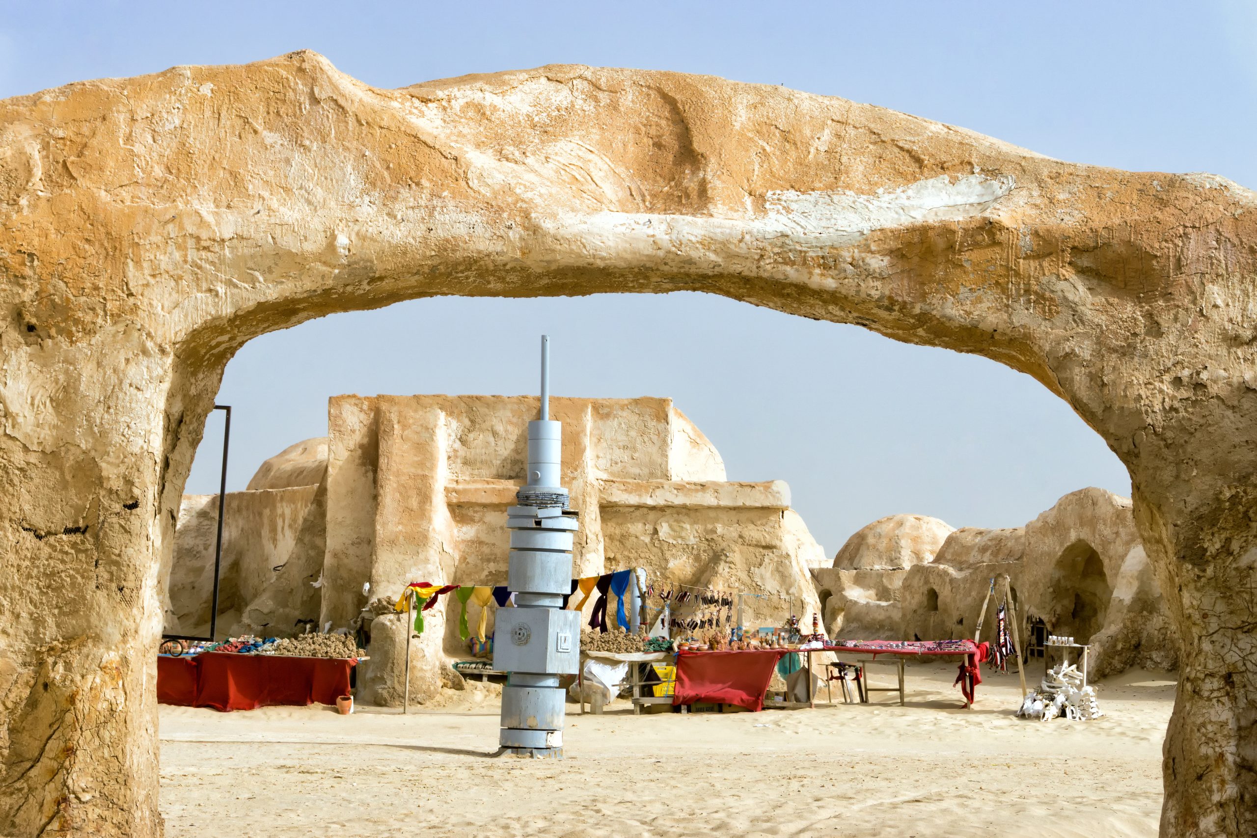 Crafts and souvenirs for sale in Ong Jemel Star Wars Location in Tunisia